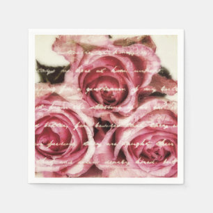 Serviette En Papier Roses roses vintages