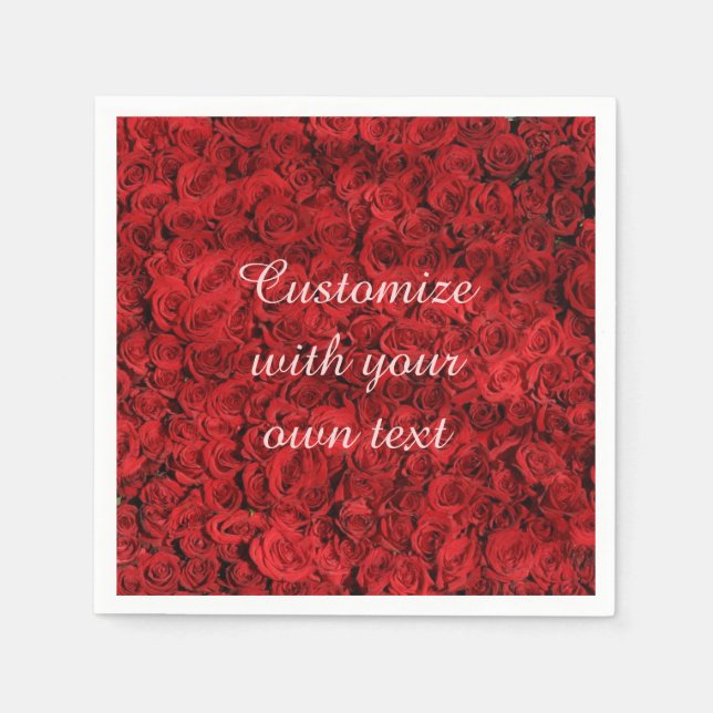 Serviette En Papier Roses rouges (Devant)