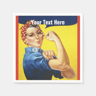 Serviette En Papier Rosie the Riveter We Can Do It texte personnalisé