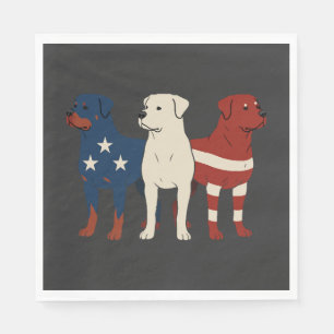 Serviette En Papier Rottweiler 4 juillet Amoureux des chiens Hommes Dr
