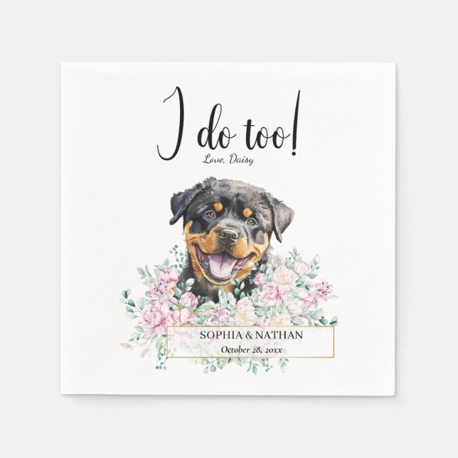 Serviette En Papier Rotweiler Chien Chien Mariage Cocktail Serviettes (Devant)