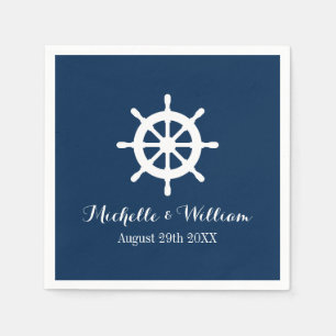 Serviette En Papier Roue de bateau nautique serviettes personnalisées