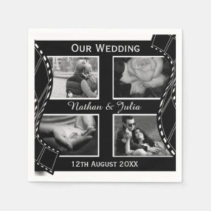 Serviette En Papier Roue de film noir et blanc