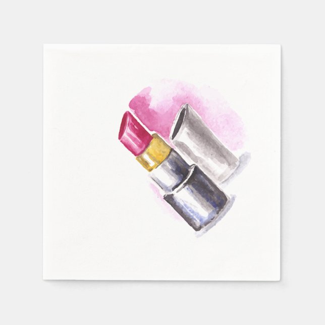 Serviette En Papier Rouge à lèvres rose (Devant)