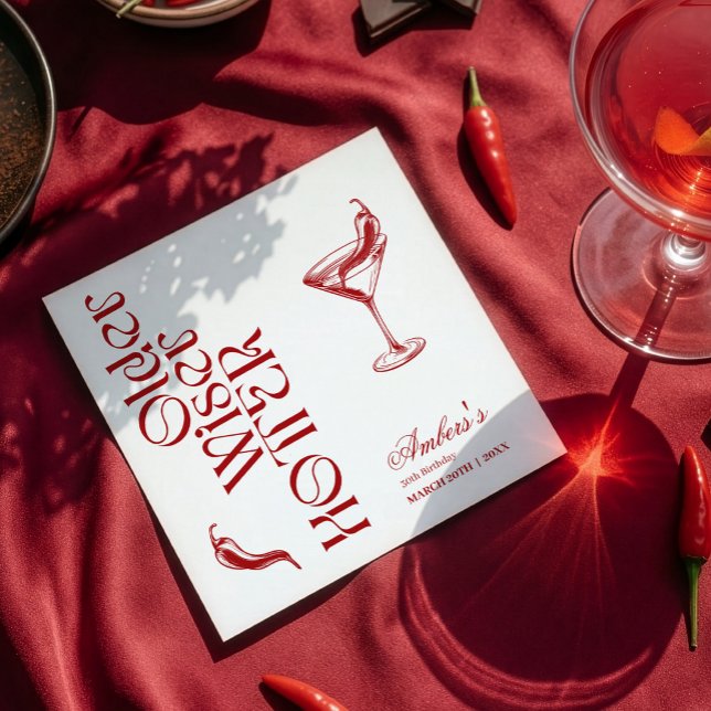 Serviette En Papier Rouge Anniversaire Plus Âgée Plus Sage Plus Chaud (Créateur téléchargé)