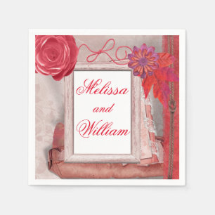 Serviette En Papier Rouge assez rustique