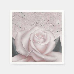Serviette En Papier Rouge aux Joues Rose Blanche Glam Moderne Mariage