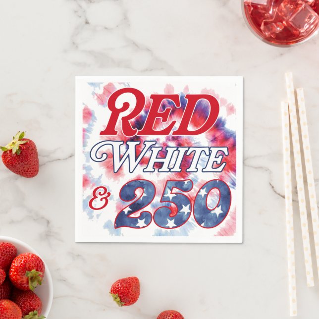 Serviette En Papier Rouge Blanc & 250 (En situation)