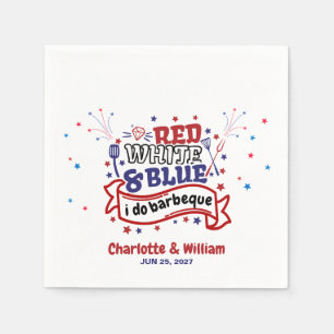 Serviette En Papier Rouge Blanc et Bleu je fais Couple BBQ enterrement