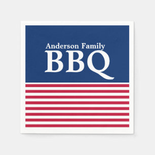Serviette En Papier Rouge, blanc et bleu patriotiques faits sur