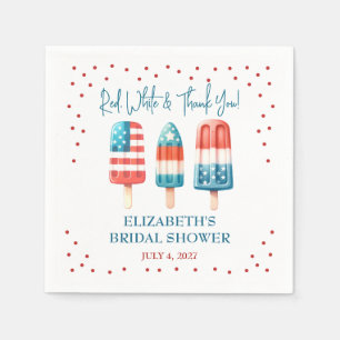 Serviette En Papier Rouge, Blanc et Merci ! Fête de popsicles patrioti