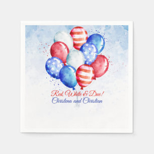 Serviette En Papier Rouge Blanc & Impayable Fête Prénatale de la Fête 