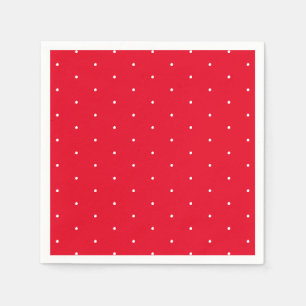 Serviette En Papier Rouge & blanc mignon pois élégant chic