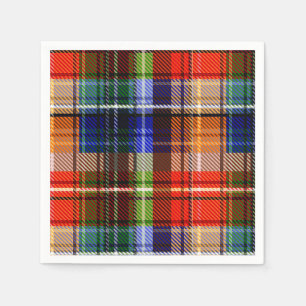 Serviette En Papier Rouge Bleu Vert Jaune Carreaux Tartan Design