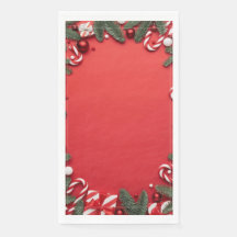 Serviette en Papier "Rouge & Canne à Sucre"