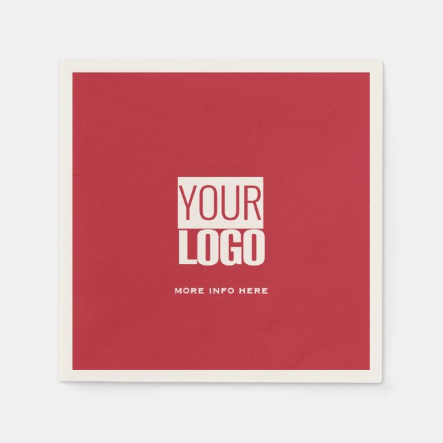 Serviette En Papier rouge cardinal avec votre logo  (Devant)