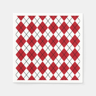 Serviette En Papier Rouge Classique Argyle BBQ Pique-Nique Été