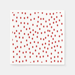 Serviette En Papier Rouge classique sur Pois blanc