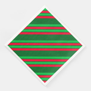 Serviette En Papier Rouge et bandes de différentes nuances de vert