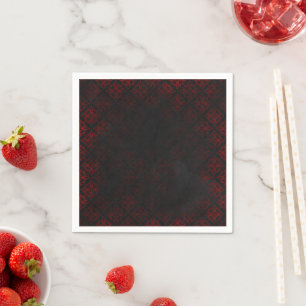 Serviette En Papier Rouge et noir Grunge gothique