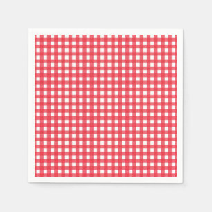 Serviette En Papier Rouge Gingham à carreaux Fête champêtre rustique d