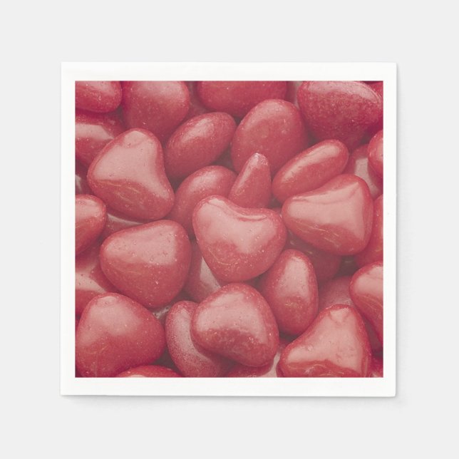 Serviette En Papier Rouge Hot Candy Hearts Papier serviettes (Devant)