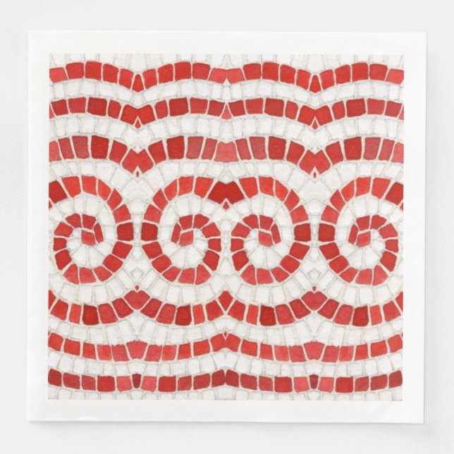 Serviette En Papier ROUGE IONIC MOSAIC Standard Diner Papier (Devant)