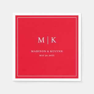 Serviette En Papier Rouge minimal et chic Napkins mariage
