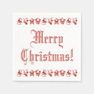 Serviette En Papier Rouge Noël mignonne Funny Père Noël Motif