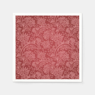 Serviette En Papier Rouge Paisley Damassé Designer Floral Vintage Clas