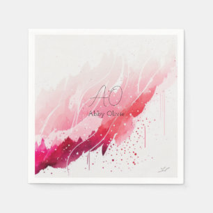 Serviette En Papier Rouge rose abstrait simple