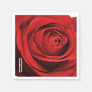 Serviette En Papier Rouge Rose Blanc (N'Importe Quelle Couleur) Monogr