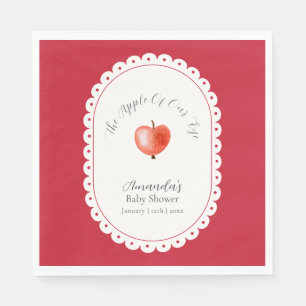Serviette En Papier Rouge Rustique Minimaliste Vintage Pomme Baby Show
