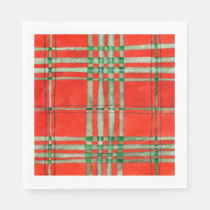 Serviette En Papier ROUGE SCOTT TARTAN Papier de déjeuner standard ser