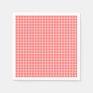 Serviette En Papier Rouge sur blanc petit papier Pois horizontal