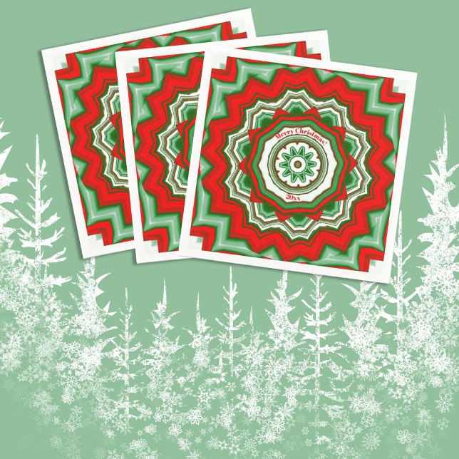 Serviette en papier rouge/vert à motif zig zag pou (Créateur téléchargé)
