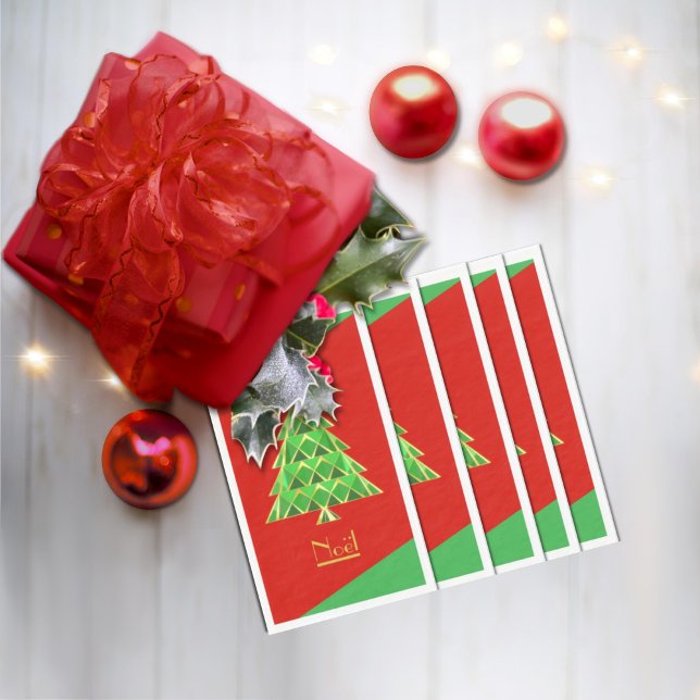 Serviette En Papier Rouge vert Joyoux Noel (Créateur téléchargé)
