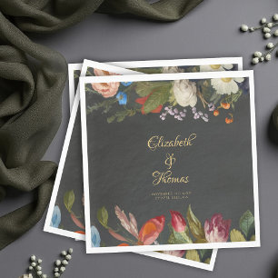 Serviette En Papier Rouges Floraux Sombres Gothiques Romantiques et Ma