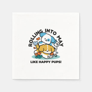 Serviette En Papier Rouler En Mai Comme De Joyeux Pups - Mignonne Chie