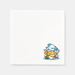 Serviette En Papier Rouler En Mai Comme De Joyeux Pups - Mignonne Chie
