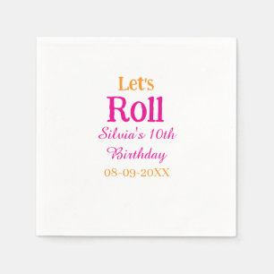 Serviette En Papier Roulons heureux 10e anniversaire ajouter nom retro