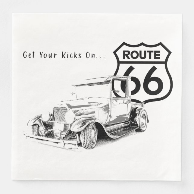 Serviette en papier Route 66 (Devant)