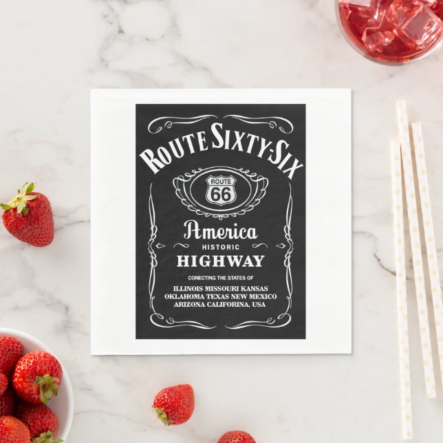 Serviette En Papier Route 66 (En situation)
