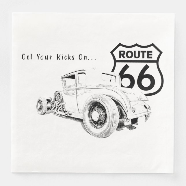 Serviette en papier Route 66 (Devant)