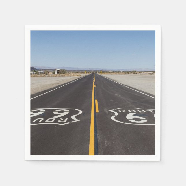 Serviette En Papier Route 66, Amboy (Californie, USA) (Devant)