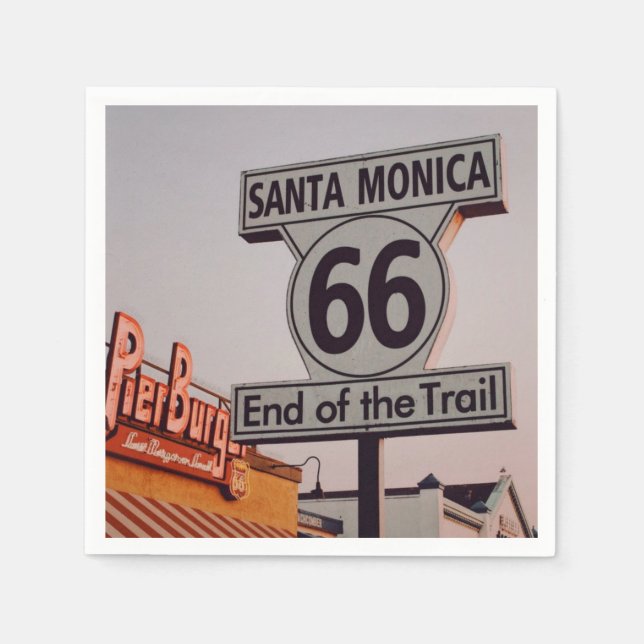 Serviette En Papier Route 66 Californie (Devant)