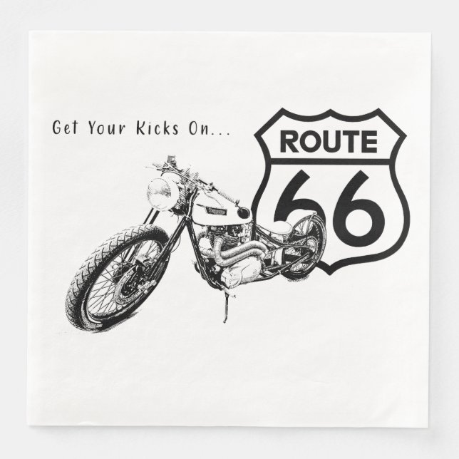 Serviette En Papier Route 66 Papier Napkin (Devant)
