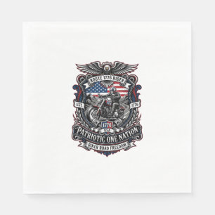 Serviette En Papier Route patriotique 1776 Cavalier Motard Route Liber