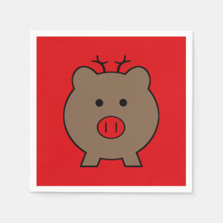 Serviette En Papier ~ Roy le cochon de Noël