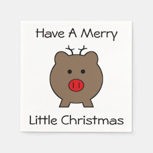 Serviette En Papier Roy le cochon de Noël